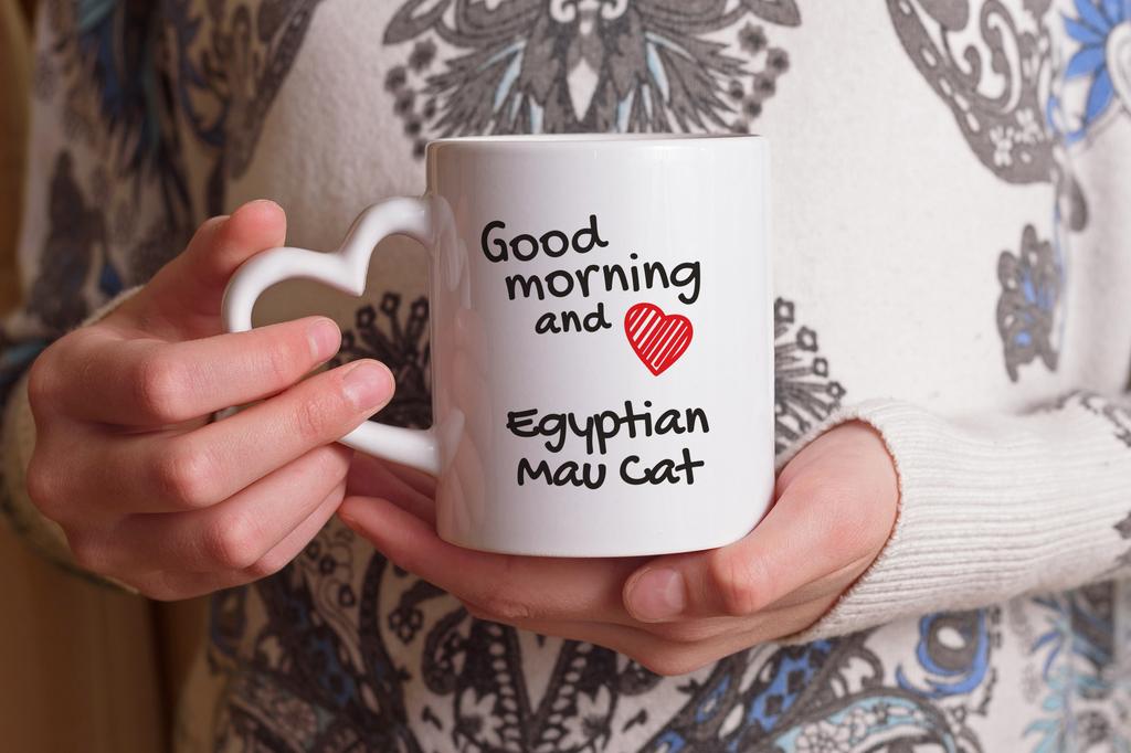 Egyptian Mau Cat – Cat mug, adorable heart-shaped handle mug | Art-Dog