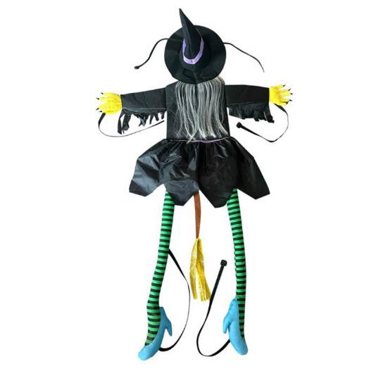 Статуя ведьмы на Хэллоуин, большая, врезающаяся в дерево, украшение, уличное, летающая ведьма, врезающаяся в дерево, украшение для крыльца, забора, сада, двора