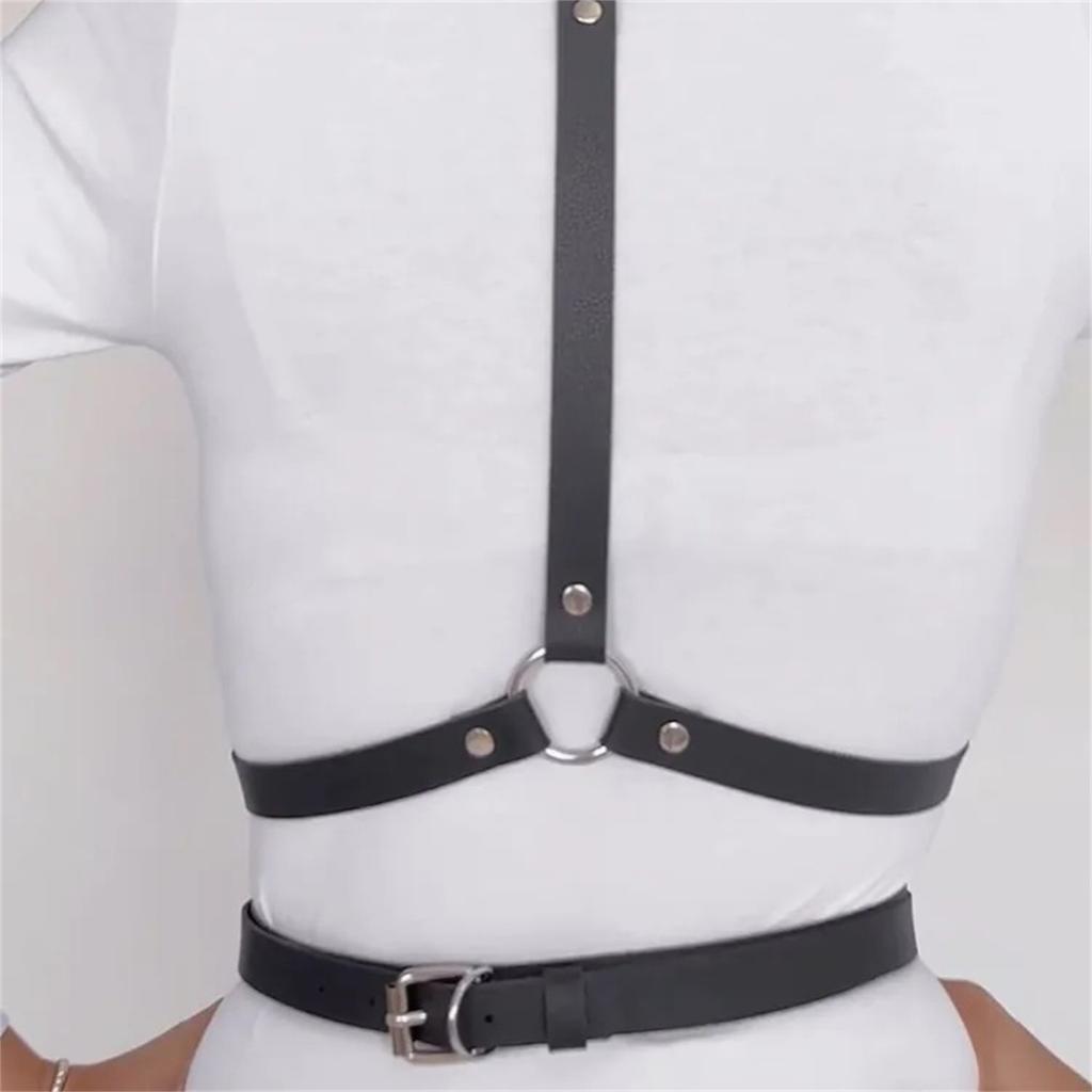 Sexy Leather Binding Strap Set For Women Wearing Sexy Leather Underwear