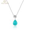 Paraiba Necklaces 925 Sterling Silver Water Drop Pendant Unique Design Romantic Fine Jewelry Wedding Party Gifts New Trend With O Chain
