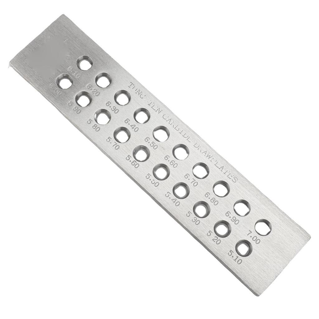 Jewelry Wire Drawplate 5.1 7.0mm Tungsten Carbide Round Draw Plate 3 Row Holes for Jewelers