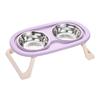 Non Slip Stainless Steel Double Bowl Pet Food Dish With Anti Spill Design For Cats And Dogs Durable Easy Clean