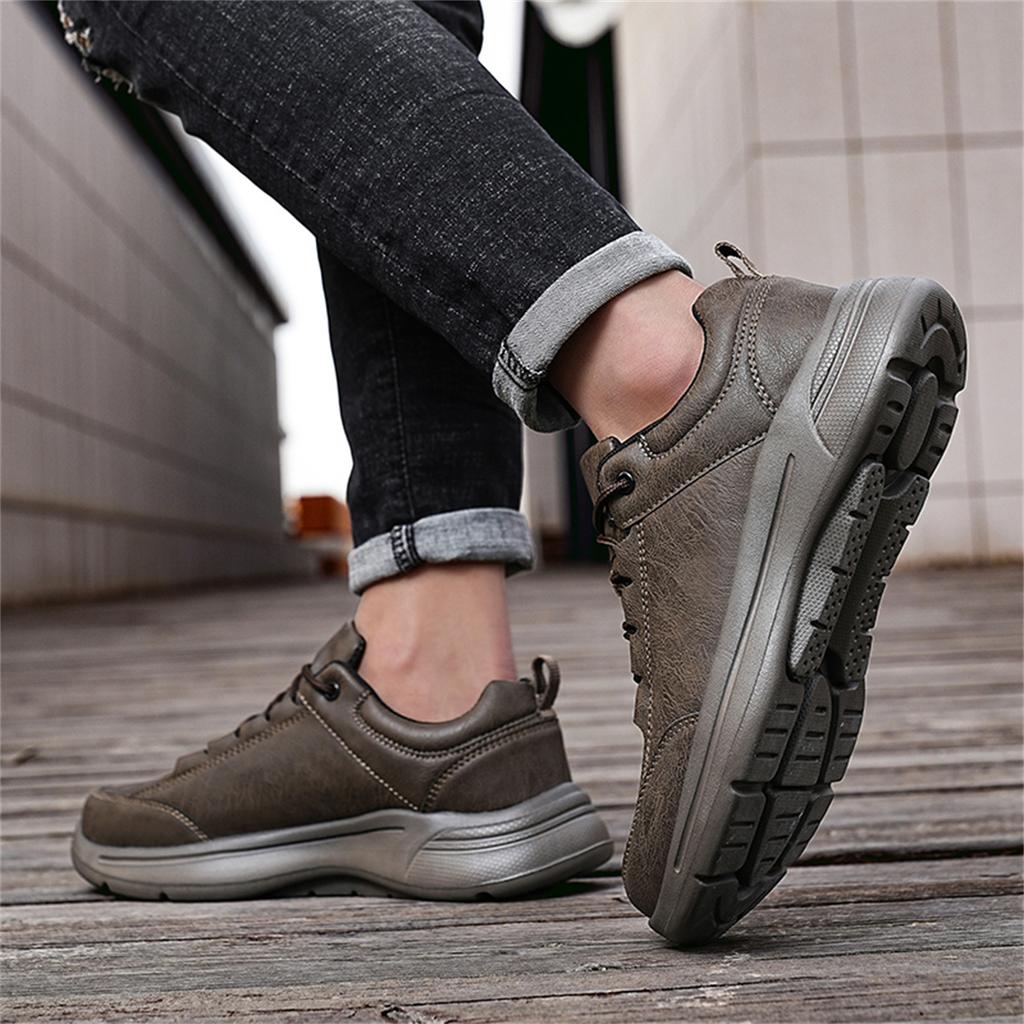 TUINANLE Ручная строчка Кожаные мужские ботинки Повседневная кожаная обувь Мужские ботильоны Крутая обувь Осень