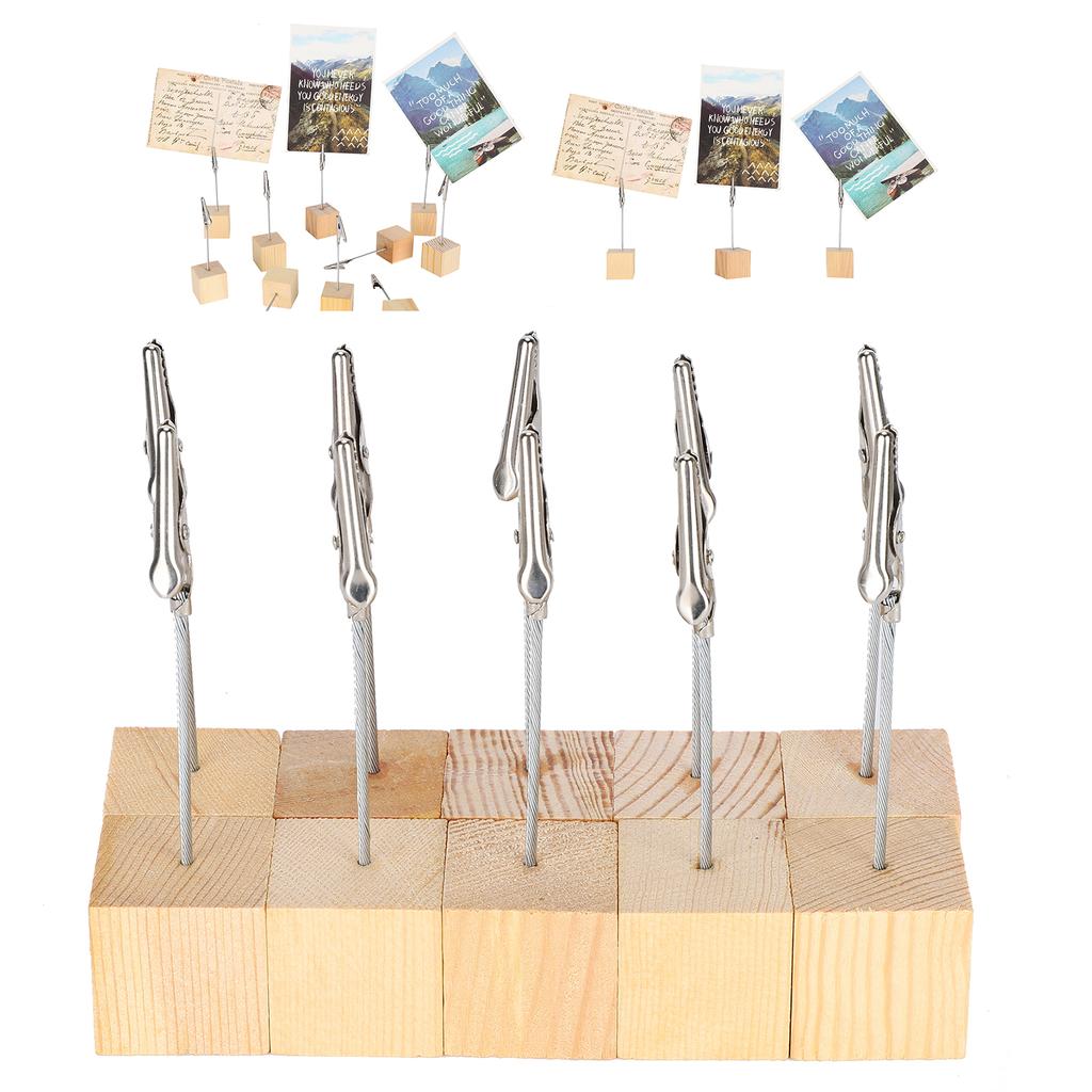 10 шт. Зажим для заметок, деревянная основа, держатель для фото, номера, настольные карточки, держатель для заметок