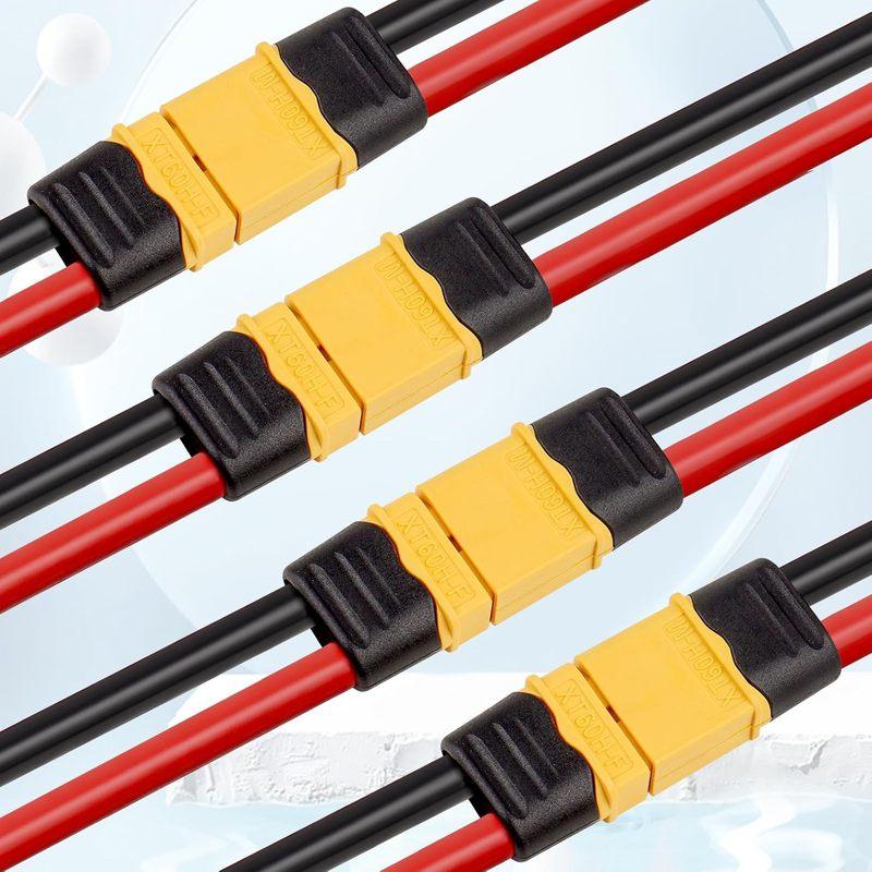 4 Pairs XT60 Plug Female and Male Connector with 150mm 10AWG Wire for RC Lipo Battery FPV Racing Drone