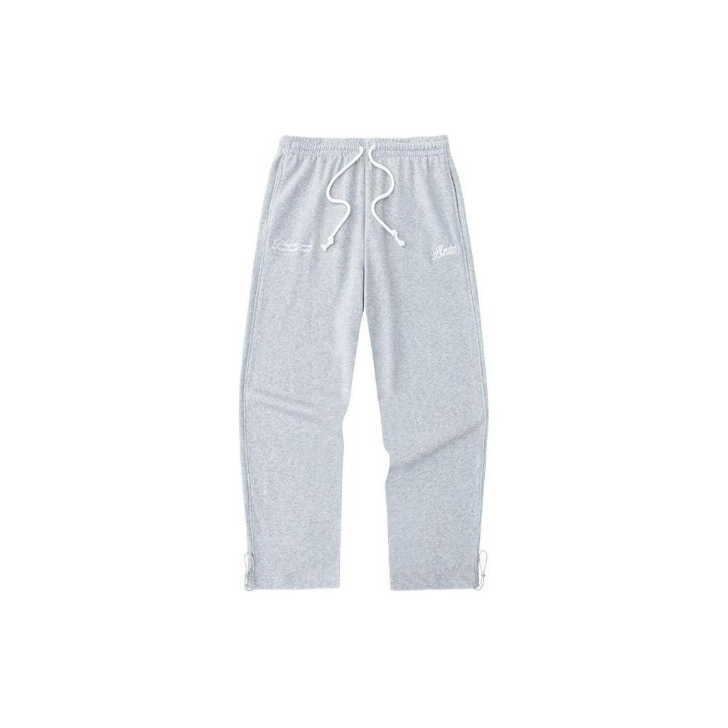 Anta Sports Lifestyle Series Solid Color Loose Straight Leg Casual Pants Men Bottoms Light-Gray 152418322-1