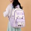 High-Capacity Colorblock Backpack for Girls - Lightweight, Spine-Support, Ideal for Middle & High School Students