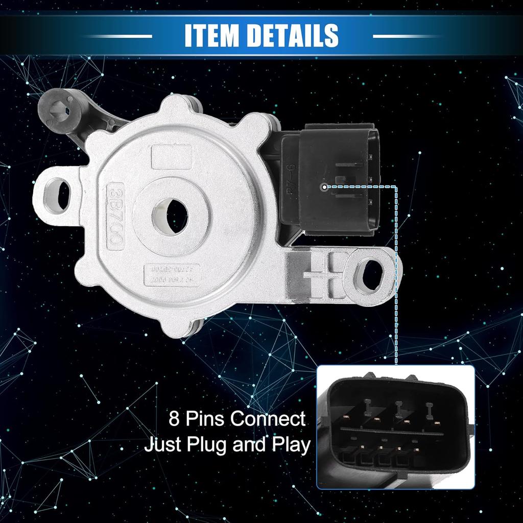 Датчик диапазона трансмиссии Переключатель нейтральной безопасности Многофункциональный переключатель Совместим для Kia Forte 2012-2018, Прочный металл Серебристый тон