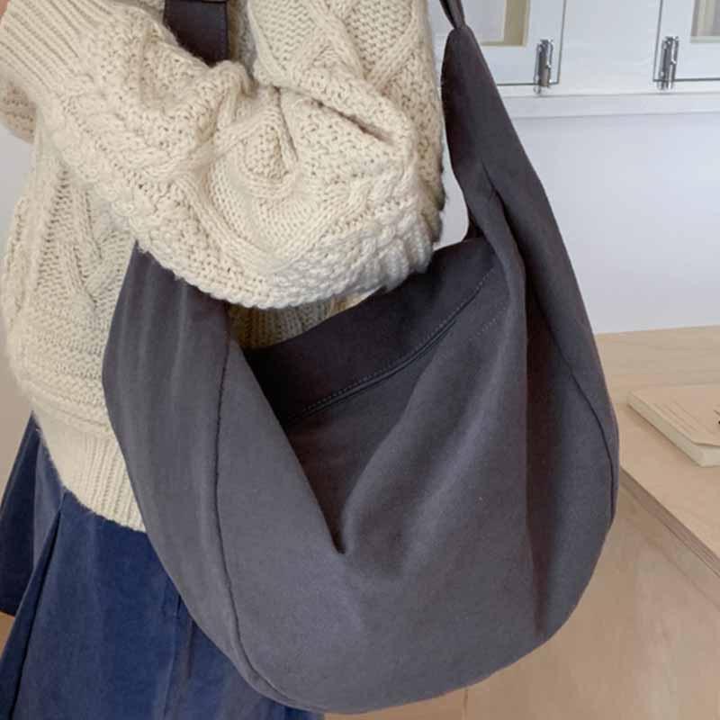 Canvas Large-capacity Bag Women's 2025 New Autumn and Winter Versatile Casual Shoulder Messenger Bag Women's Cloth Bag Tote Bag