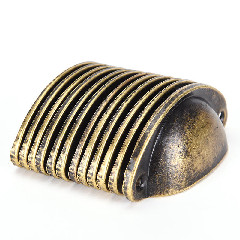 12Pcs Antique Cupboard Cabinet Knob Cup Drawer Furniture Door Shell Pull Handles