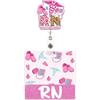 Pink Glitter Retractable ID Holder Alligator Clip Name Cards Holders  Identification Tags