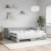 VidaXL Daybed with Trundle and Mattress Light Grey 90x190cm Velvet 3197808