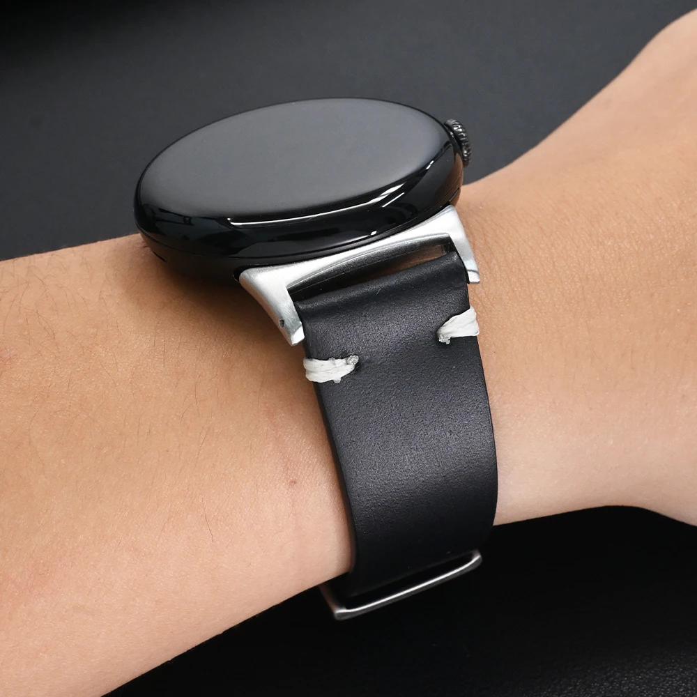 Кожаный ремешок для Google Pixel Watch 3 45 мм Мужской браслет Замененные аксессуары Ремешок для Google Pixel Watch 3 2 1 41 мм Браслет