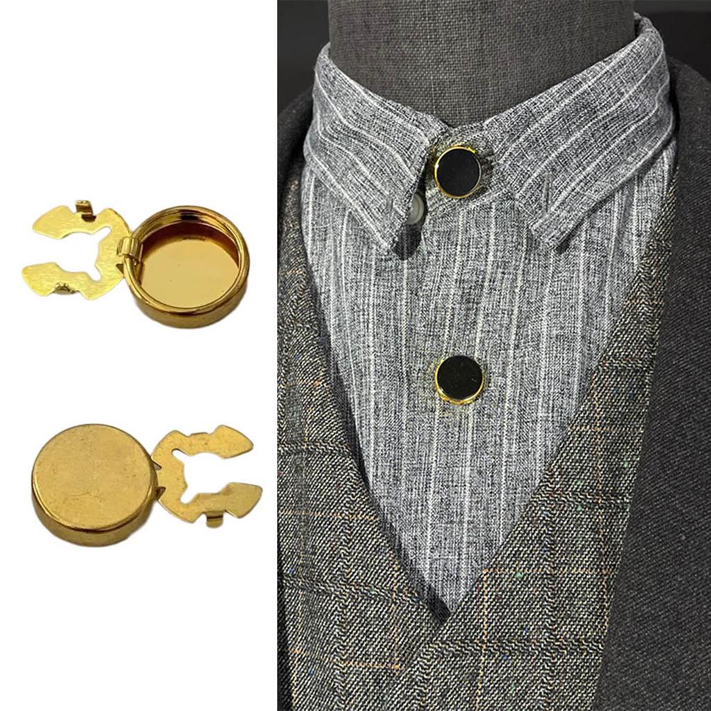 10pcs Brass Round Cuff Button Cover Cuff Links for Wedding Formal Shirt Mens Formal Button Covers Imitation Cufflinks