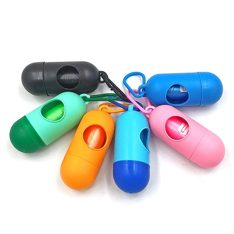 Pet Print Trash Bag Pill Dog Poop Bag Cat Poop Bag Capsule Pet Trash Bag Dispenser