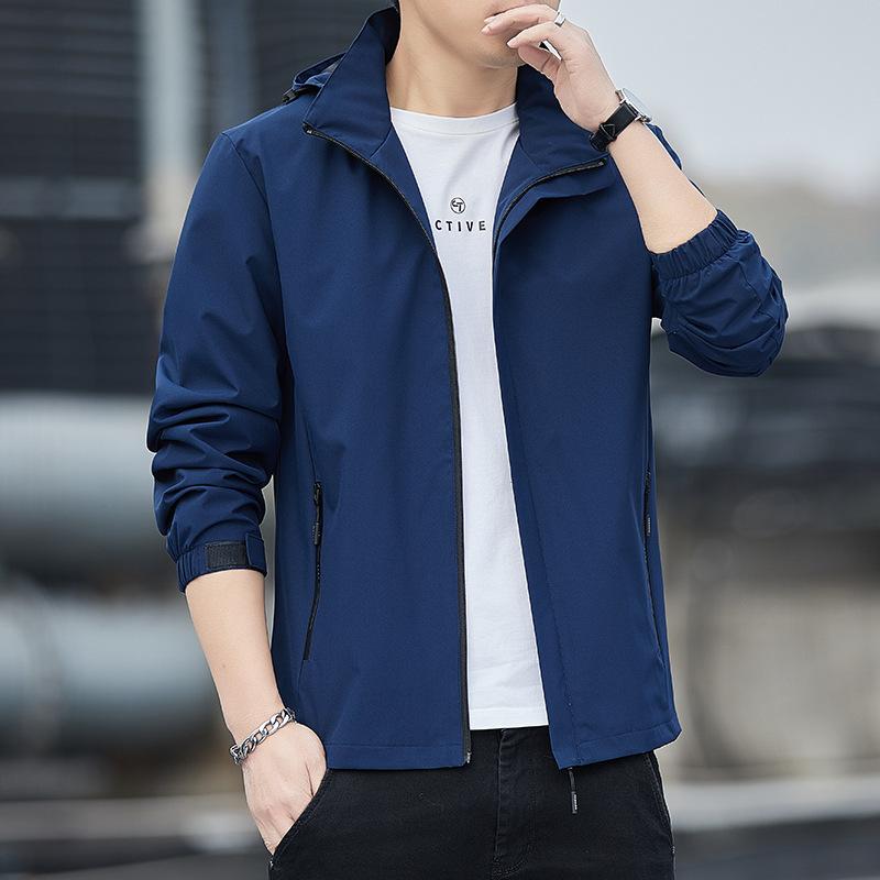 Весна и осень Новая спортивная ветрозащитная куртка с капюшоном для активного отдыха Корейская повседневная мужская куртка