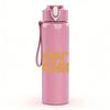 1PC Don't panic orange solid text print 750ml colorful plastic sports water bottle leakproof pop up lid with straw for outdoor work home use