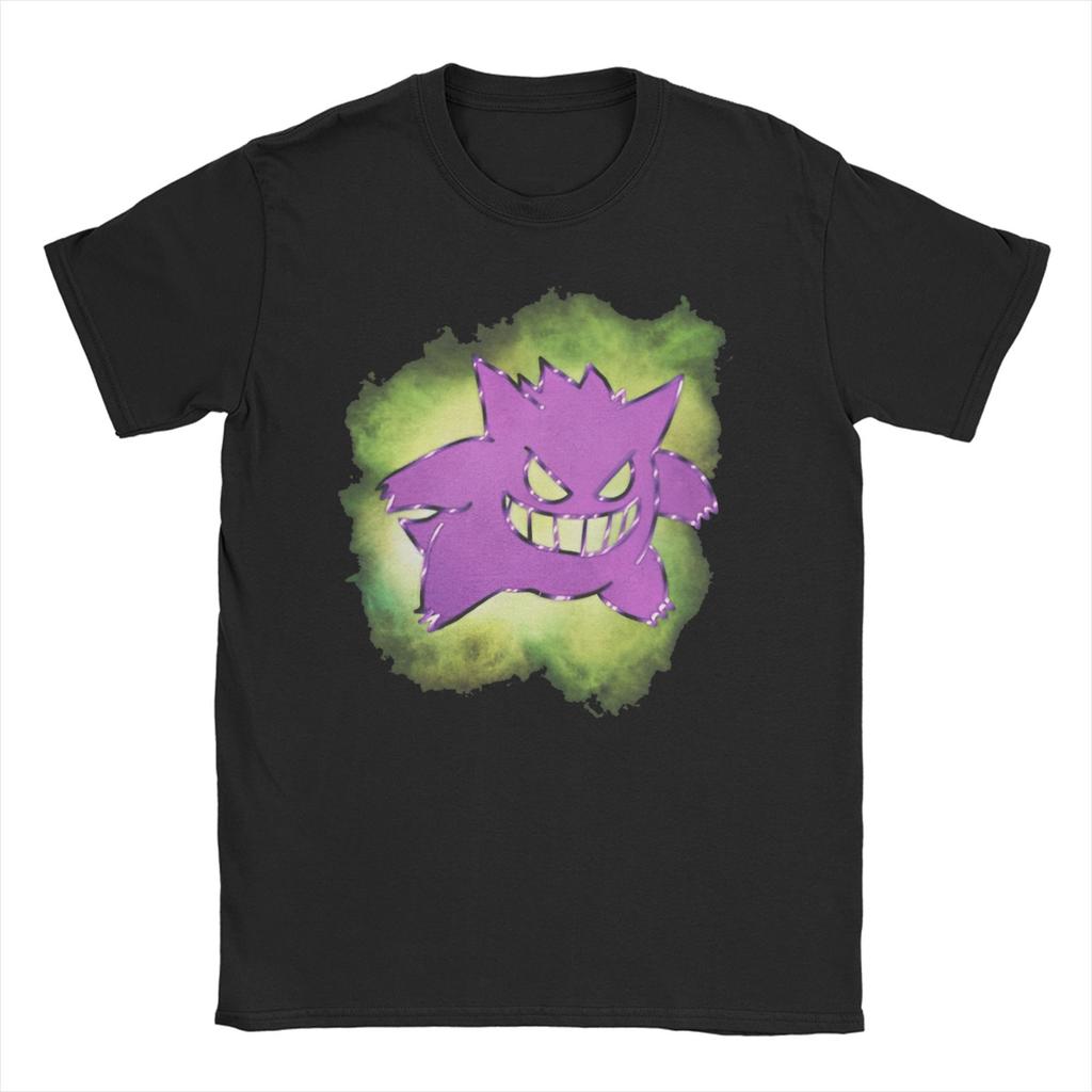 Pokemon Gengar Kawaii T-Shirts Men Women Round Neck 100% Cotton T Shirt Japanese Anime Pikachu Short Sleeve Tee Shirt Clothes