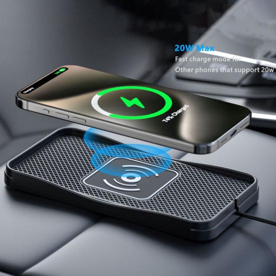 Car Wireless Charger Pad 20W Fast Charging Reusable Wireless Charger Quick Charge Adapter for