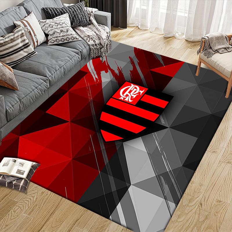Clube de Regatas do Flamengo Flannel Pattern Square Carpet,Area Rug,Carpet Rug for Living Room Bedroom Sofa Playroom Decor,Non-slip Floor Mat