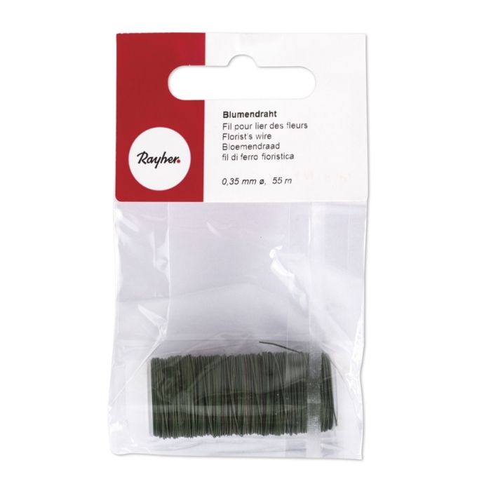 Fil floral, vert foncé, 0,35 mm ø, bobine 55 m, 1 bobine