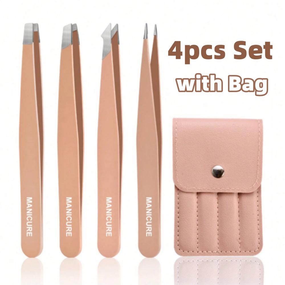 1/4 шт. Клипсы для подстригания бровей из нержавеющей стали Профессиональный набор пинцетов Очень точные щипцы для удаления волос на лице Инструмент для макияжа красоты