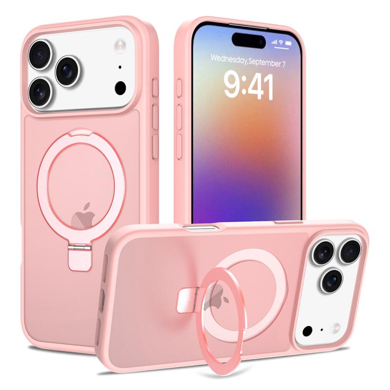 Магнитный чехол-держатель для iPhone 17 Pro Max - Apple 16E Серебристый Щит Матовая Защитная пленка