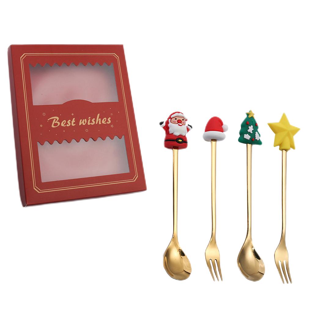 4pcs/set Christmas Cutlery Cartoon Festive Flatware Dining Table Accessories *