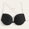 Women's Lingerie Gathered Push Up Bra Solid Brassiere Sexy Non-slip Underwear Top with Clear Straps