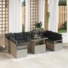 10-Piece Garden Sofa Set with Grey Cushions Rattan 3348888