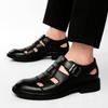 Men Sandals Casual Shoes New Trend Stylish Gladiator Sandals Open Toe Platform Outdoor Beach Sandals Chunky Shoes Black Big Size