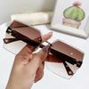Trimmed Sunglasses Sunglasses Frameless Square Women'S High-End Trendy Glasses