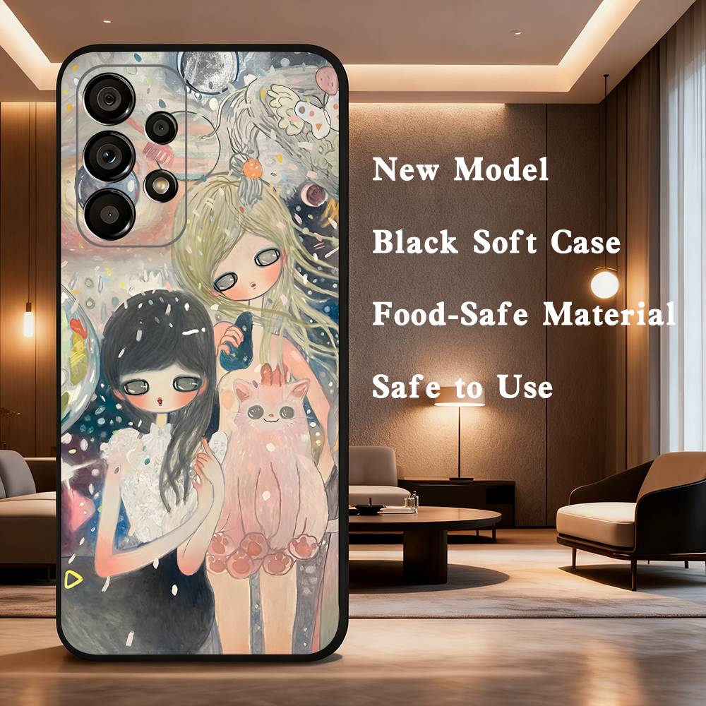 A-Aya T-Takano Phone Case For Samsung Galaxy A73,31,32,72,41,53,52,71,22,5G,Note,J7,8,9 Soft Black Silicone Cover