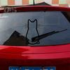 Забавная наклейка на автомобиль с изображением кота, водонепроницаемая, ПЭТ, устойчивая к погодным условиям, самоклеющаяся, авто, внедорожник, задний стеклоочиститель автомобиля, украшение для тела, отделка котенка
