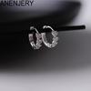 Sweet Zircon Love Heart Hoop Earrings for Women Exquisite Silver Color Small Jewelry
