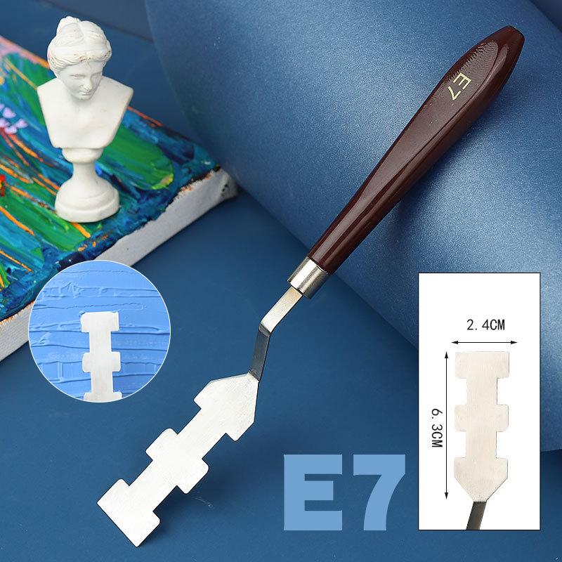 Набор шпателей специальной формы с ручкой из красного дерева, набор шпателей из нержавеющей стали, палитра гуаши