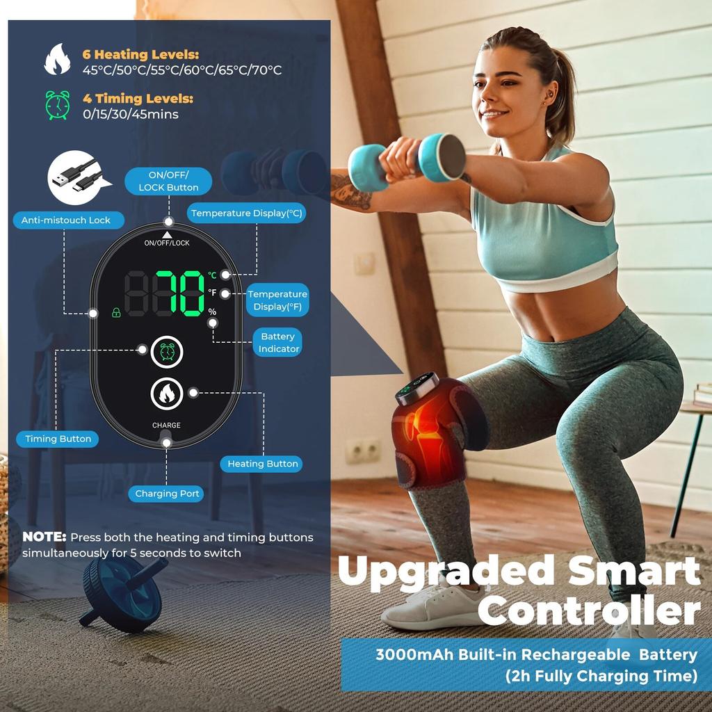 Electric Shoulder Massager Heating Knee Massager for Pain Relief Belt Hot Compress Therapy Elbow Shoulder Knee Massage Warm Wrap