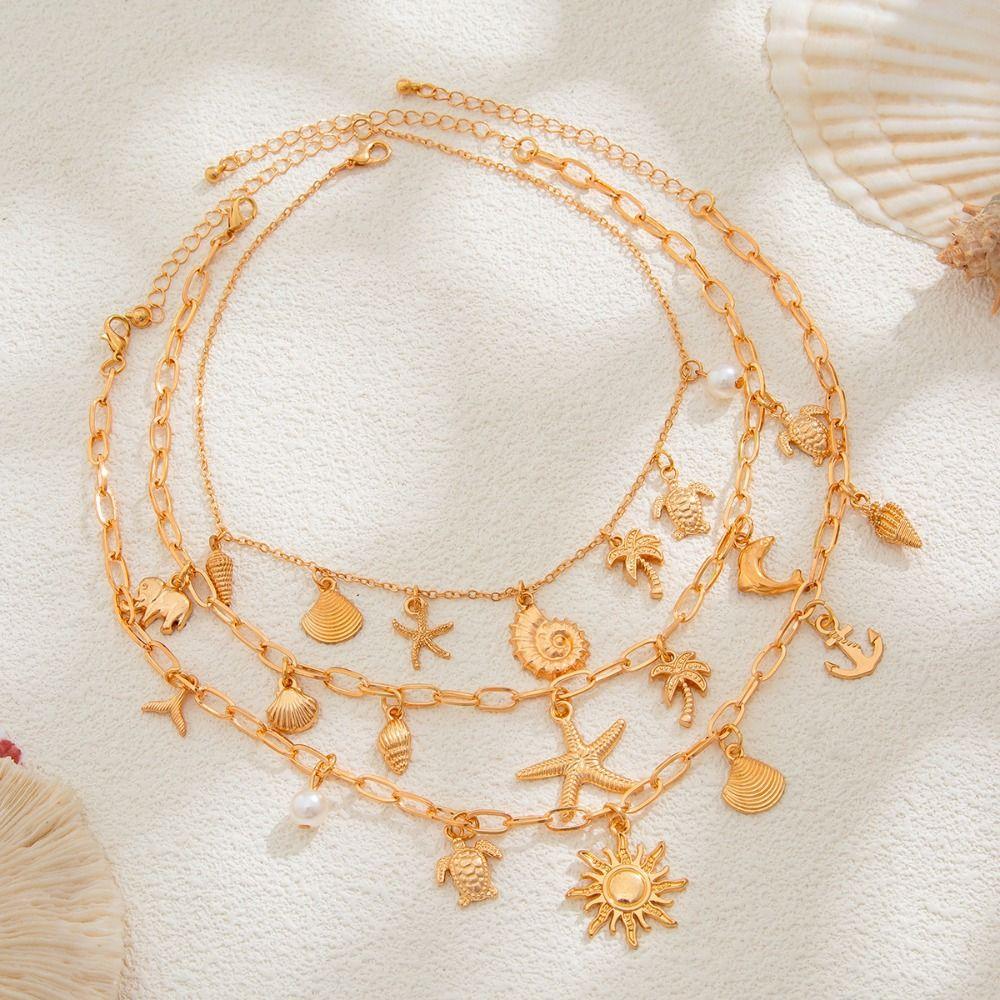 Exquisite Multilayer Necklace Elegant Cowboy Cowgirl Choker Fashion Colored Necklace  Beach