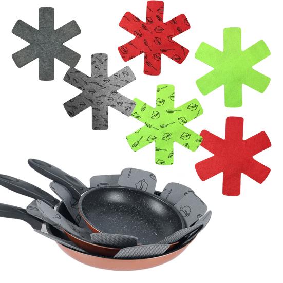 12 Pcs Non-stick Pan Protective Mat 3 Sizes Water Absorbent Soft Anti-scalding Avoid Scratch Pot