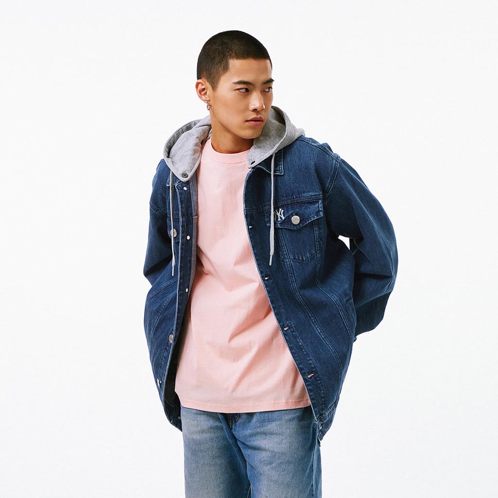 New MLB SS24 Denim Jacket Unisex Blue 3ADKB0741-50INS