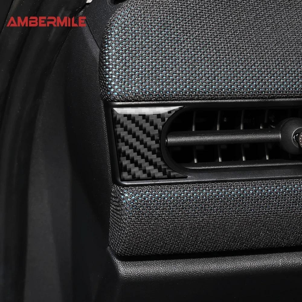 2pcs Dashboard Side Air Outlet Vent Sticker Real Soft For Mini Cooper S F65 F66 F67 2024 2025 Carbon Fiber Cover Accessories