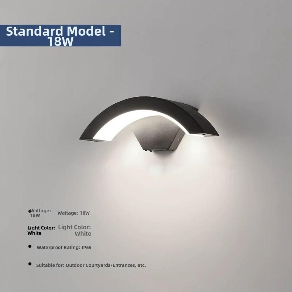 With Motion Sensor Outdoor Curved LED Wall Light Outside Garden Porch