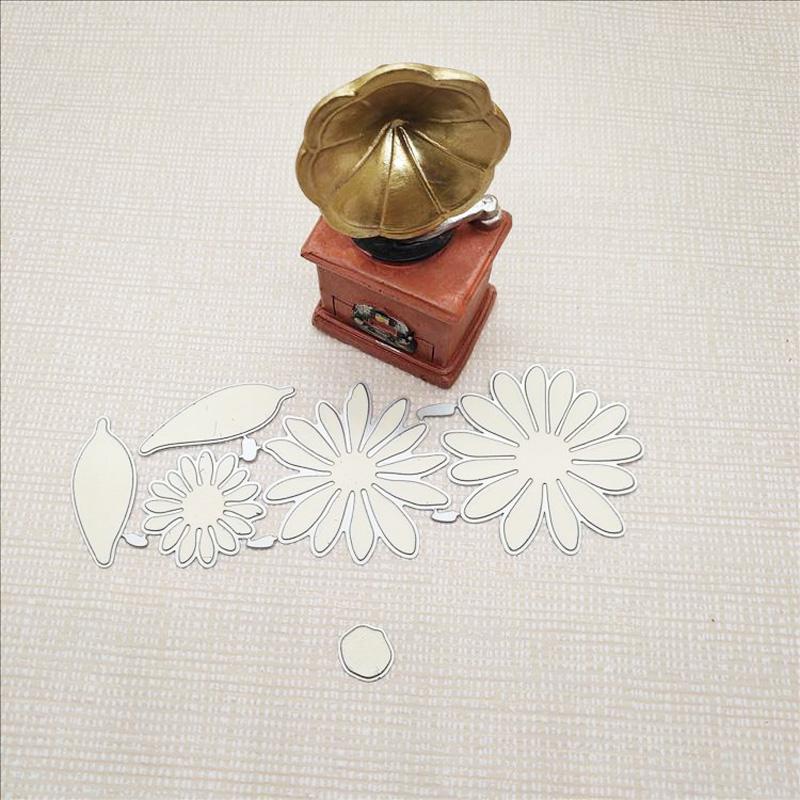 3 маленьких узора в виде цветов и листьев, металлические штампы, штампы для тиснения для изготовления карт, декор, трафарет для скрапбукинга