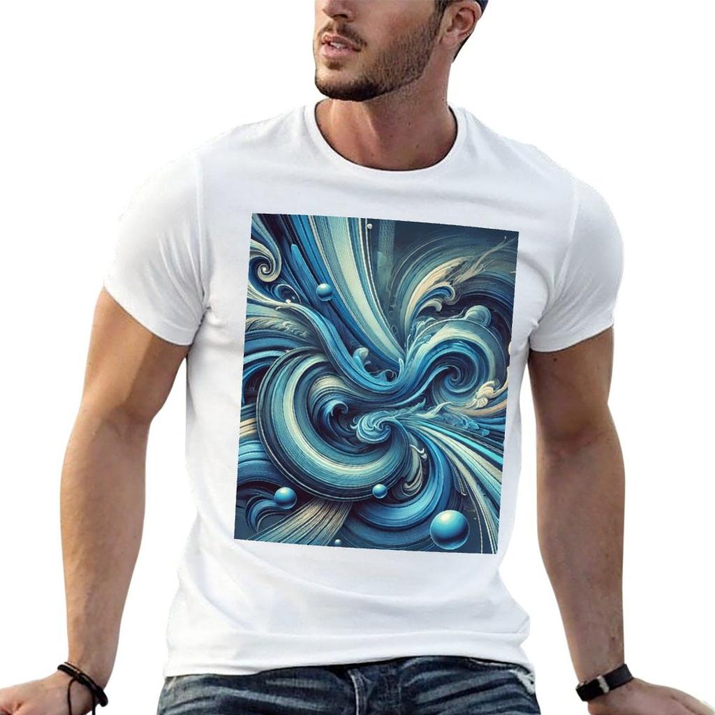 Oceanic Depth TShirt Vintage Print Crew Neck Tee