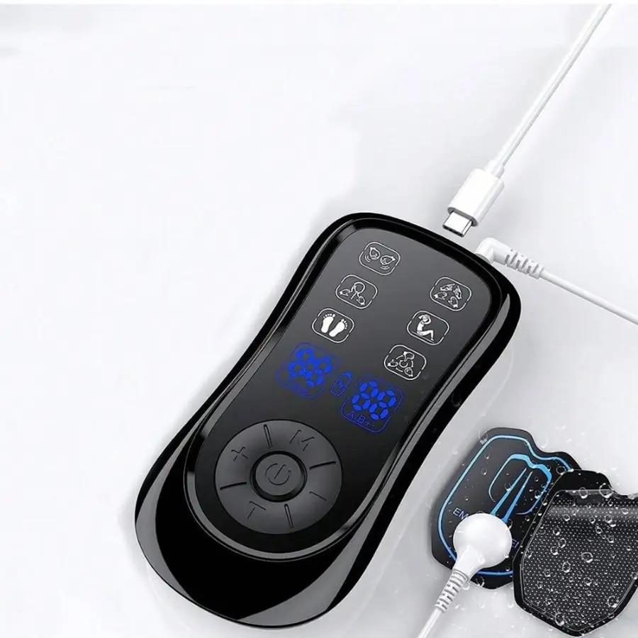 Цифровой прибор для меридианной терапии со среднечастотным массажем, EMS и TENS импульсным массажером, электрические терапевтические подушечки