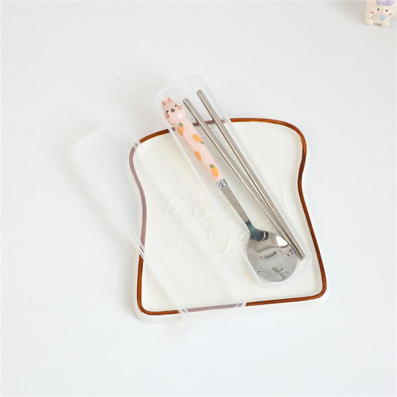 Ложка белая, удобная для переноски, симпатичное украшение, в коробке для удобного хранения, нержавеющая сталь, принадлежности для общественного питания, вилка, набор столовых приборов