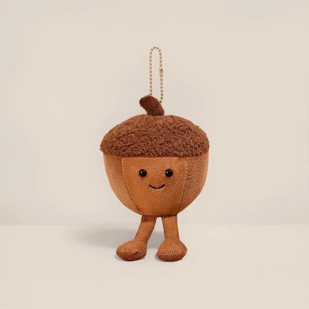 Cartoon Cute Fruit and Vegetable Plush Series Keychain Toy Peach Pear Cherry Doll Smiling Face Fruit Decoration Pet Gift
