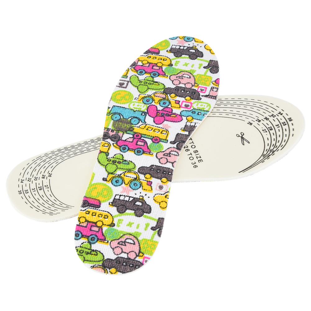 Children Soft Latex Car Pattern Insole Shoe Cushions Pad Breathable Massage Insoles