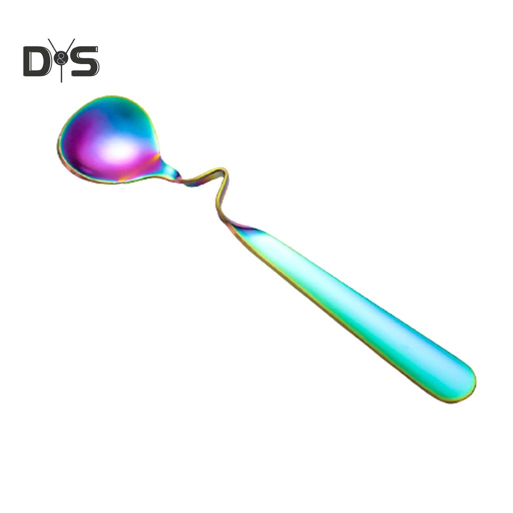 SW Ложка для перемешивания кофе из нержавеющей стали круглой формы, подвесная ложка для чая, молока, десерта