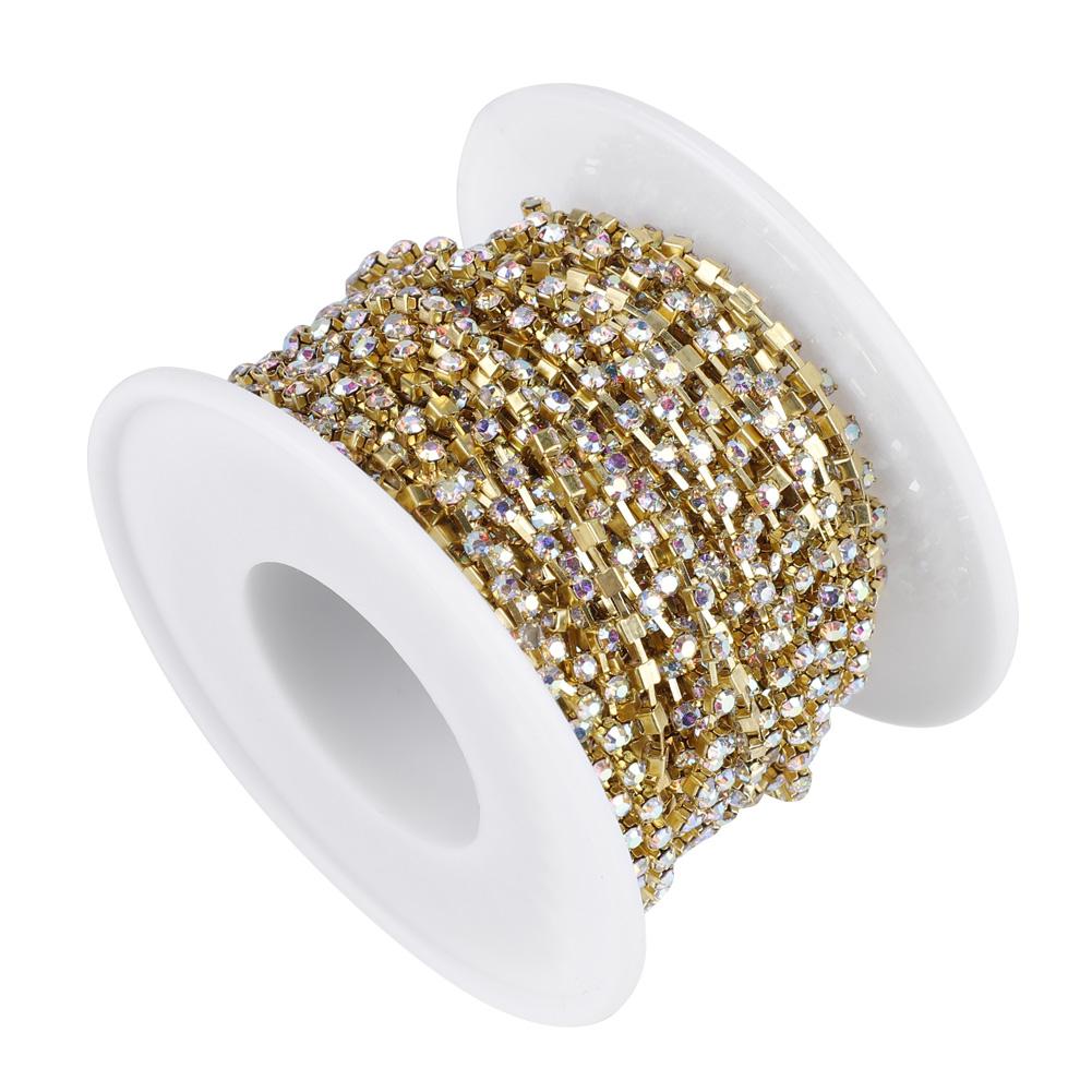 1 Roll Gold/Silver Crystal Chain For Necklace Wedding Decoration Accessories